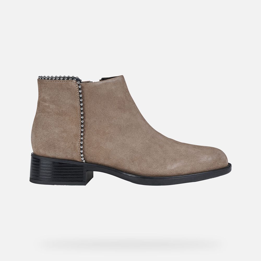 Botins Geox Senhora Bege Escuro - Resia - AXIJQ0875